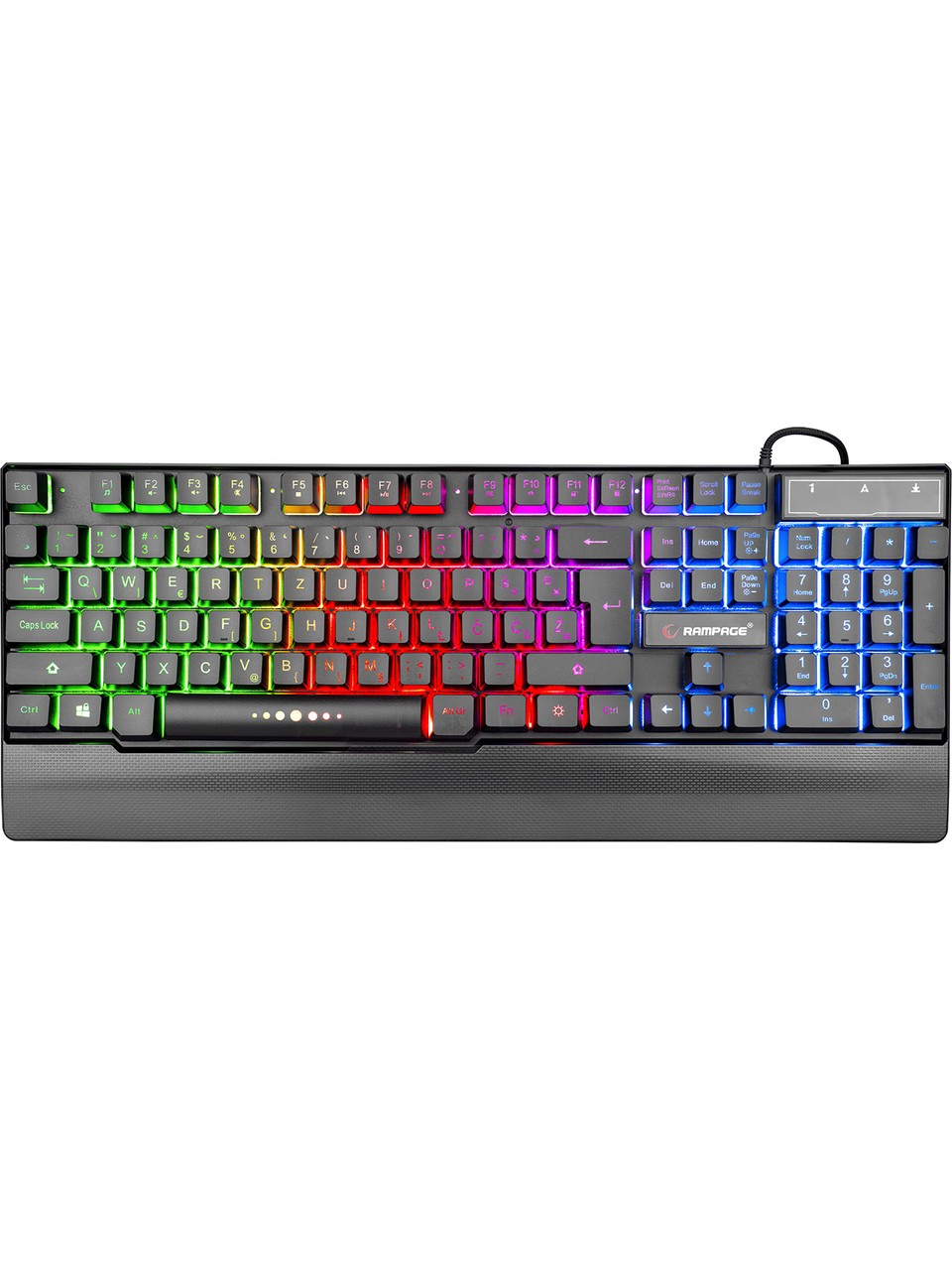 Rampage KB-R66 Bubble USB Gökkuşağı Aydınlatmalı Lc Layout Multimedia Gaming Klavye - Siyah